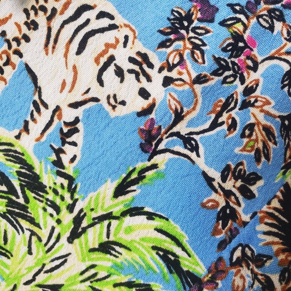 Lilly Pulitzer Bethanne Knee Length Dress Blue Thistle Tiger Queen in Size M - Picture 8 of 16